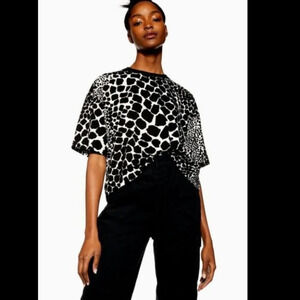 TopShop  Women's Giraffe Boxy Cropped T-shirt